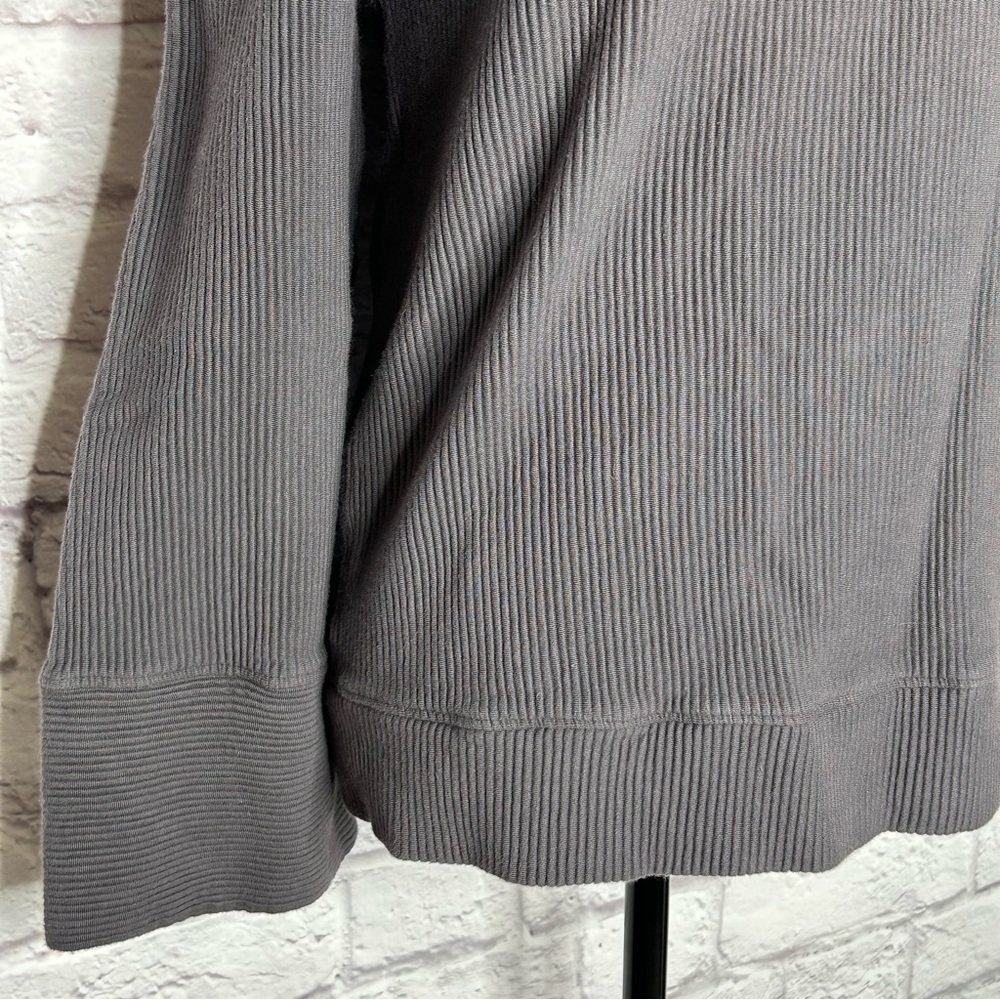 Off-Shoulder Ribbed Sweater Top - Gray - Picture 7 of 14